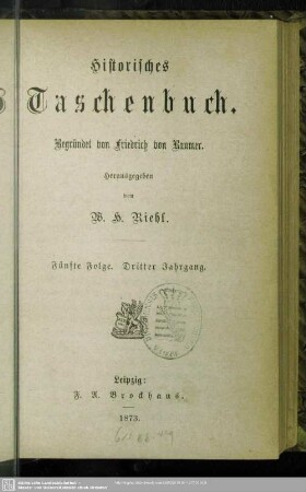 5.F.3.1873: Historisches Taschenbuch