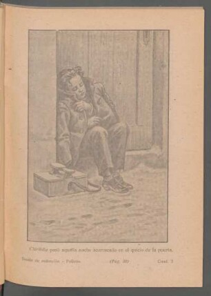 Chiribita pasó aquella noche acurrucado en el quicio de la puerta. - [Ilustración]