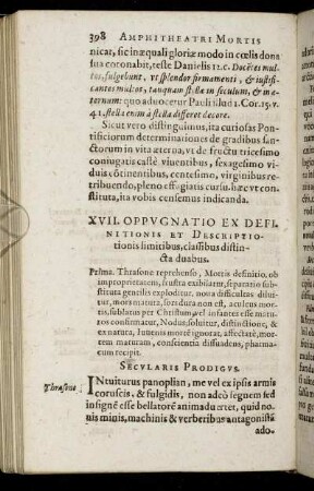 XVII. Oppugnatio Ex Definitionis Et Descriptiotionis limitibus, classibus distincta duabus.