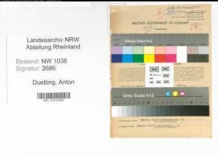 Entnazifizierung Anton Duetting , geb. 11.06.1896 (Beamter)