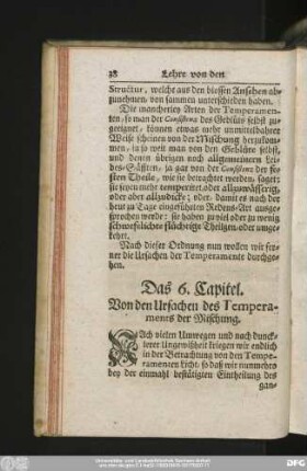 Das 6. Capitel. Von den Ursachen des Temperaments der Mischung.