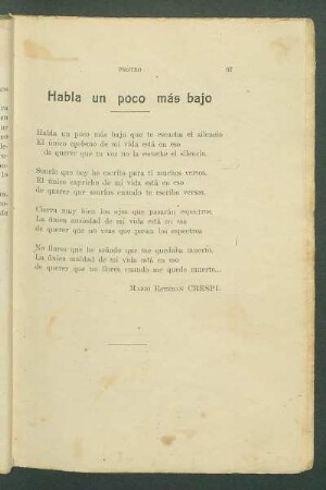 Habla und poco más baja