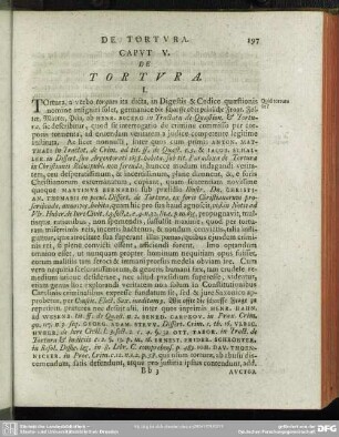 Caput V. De Tortura