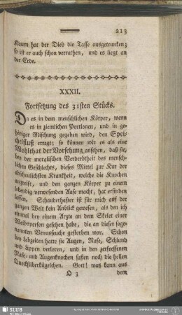 XXXII. Fortsetzung des 31sten Stücks