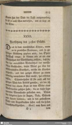 XXXII. Fortsetzung des 31sten Stücks