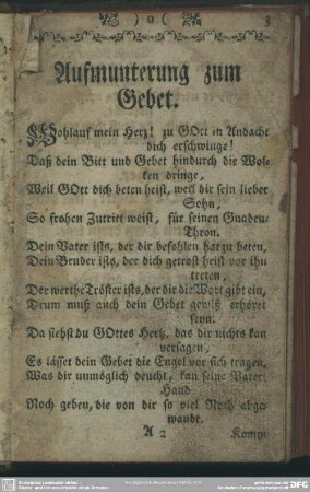 Aufmunterung zum Gebet