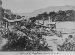 Verladung von Kaffee : Verladung von Kaffeebohnen am Rio Magdalena