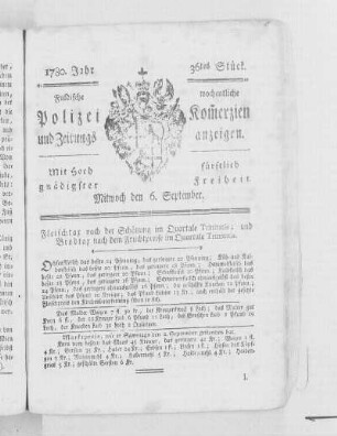 36tes Stück., Ausgabe vom 6. September 1780
