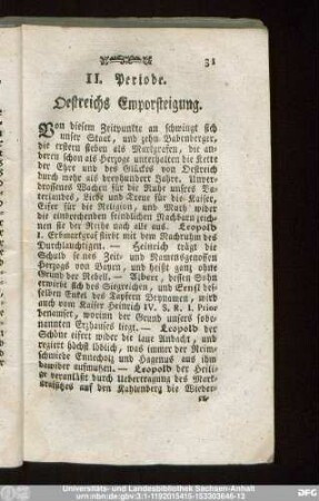 II. Periode. Oestreichs Emporsteigung.