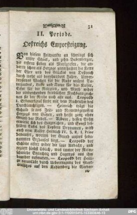 II. Periode. Oestreichs Emporsteigung.