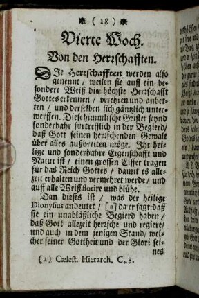 Vierte Woch. Von den Herrschafften