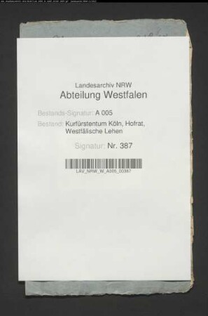 Verzeichnis der zum Hause Bilstein gehörenden in der Freiheit Bilstein gelegenen Güter