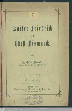 Kaiser Friedrich und Fürst Bismarck