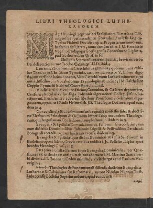 Libri Theologici Lutheranorum.
