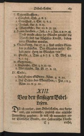 XIII. Von den fleißigen Bibel-Lesern.