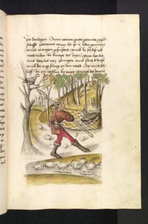 Die Schildkröte im Netz des Jägers, der Hirsch flieht; (Kapitel IV: Von der Taube und von treuen Gefährten).