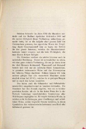 Ueber die Angriffspunkte der Blausäure im thierischen Organismus : Inaug.-Diss.