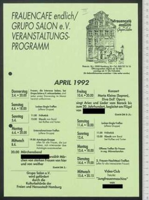 café endlich mit Grupo Salon : April Programm