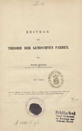 Beitrag zur Theorie der gemischten Farben