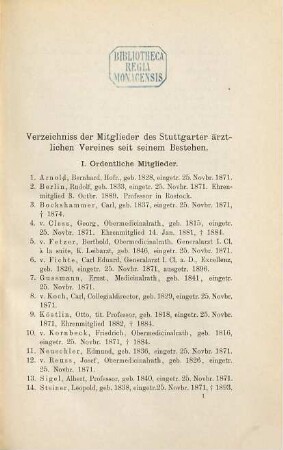 Medicinische Abhandlungen : Festschrift des Stuttgarter Ärztlichen Vereines zur Feier seines 25jährigen Bestehens am 6. März 1897