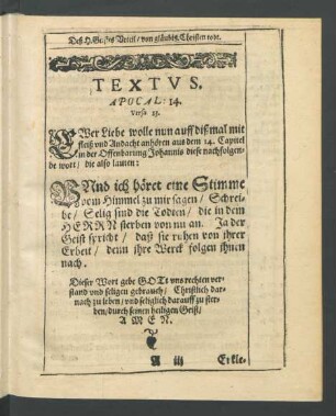 Textus Apocal: 14. versu 13.