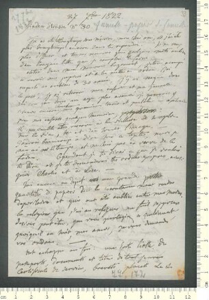 Brief von Adelbert von Chamisso an Hippolyte de Chamisso