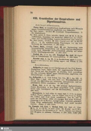 VIII. Krankheiten der Respirations- und Digestionsatrien