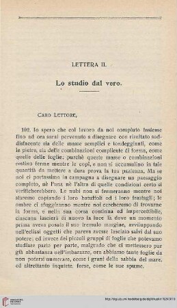 Lettera II: Lo studio dal vero