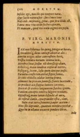 P. Virg. Maronis Moretum.