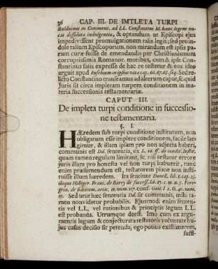 Caput III. De impleta turpi conditione in successione testamentaria