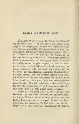 Gutzkow und Willibald Alexis