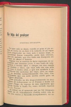 La hija del profesor : Aventura estudiantil