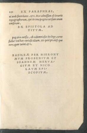 Ex Epistola Ad Titum.