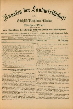 No. 44. Berlin, den 3. November 1869. IX. Jahrgang.