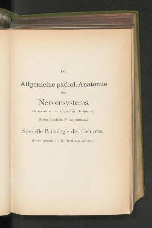 IV. Allgemeine pathol. Anatomie des Nervensystems