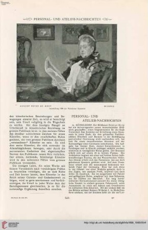 Personal- und Atelier-Nachrichten - Von Ausstellungen und Sammlungen - Vermischtes