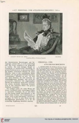 Personal- und Atelier-Nachrichten - Von Ausstellungen und Sammlungen - Vermischtes
