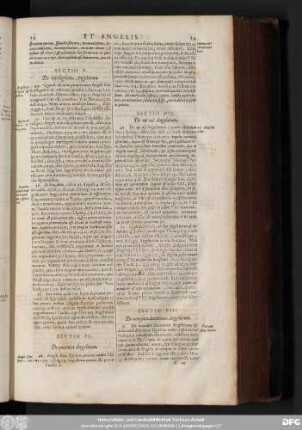 Sectio VII. De [...] Angelorum.