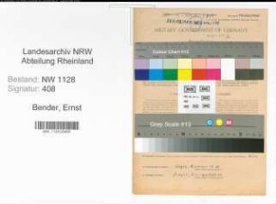 Entnazifizierung Ernst Bender , geb. 31.10.1908 (Polizist)