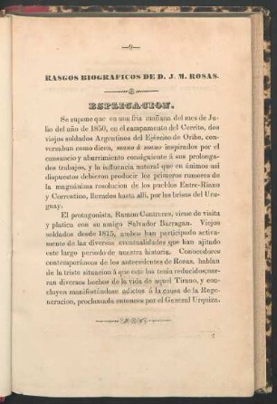 Rasgos biográficos de D. J. M. Rosas.