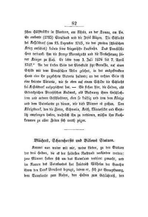 Blüchers, Scharnhorsts und Bülows Statuen
