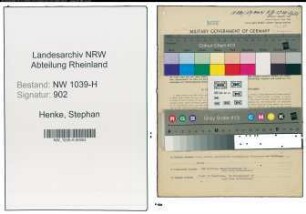 Entnazifizierung Stephan Henke , geb. 06.01.1909 (Beamter)