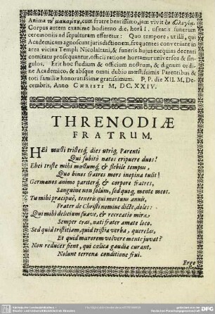 Threnodiae Fratrum