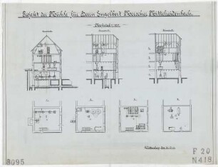 Technische Zeichnung : Projekt der Mühle für Herrn Engelbert Merscher, Mittelreidenbach