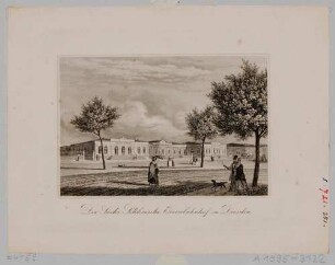 Schlesische Bahnhof an der Antonstraße in Dresden-Neustadt, 1847 eingeweiht, Blick nach Norden