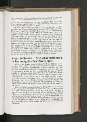 Die Travemündung in der ausgehenden Bronzezeit.
