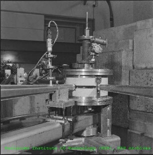 Strahlengang mit Versuchsaufbau in den Zyklotron (Zykl)-Laboratorien