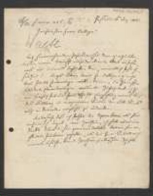 Brief von Joseph Waltl an Gottlieb August Herrich-Schaeffer