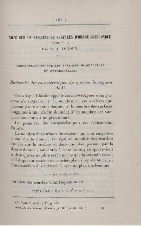 Note sur un faisceau de surfaces d'ordre quelconque.