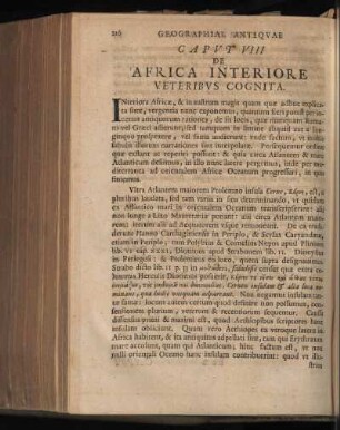 Caput VIII. De Africa Interiore Veteribus Cognita